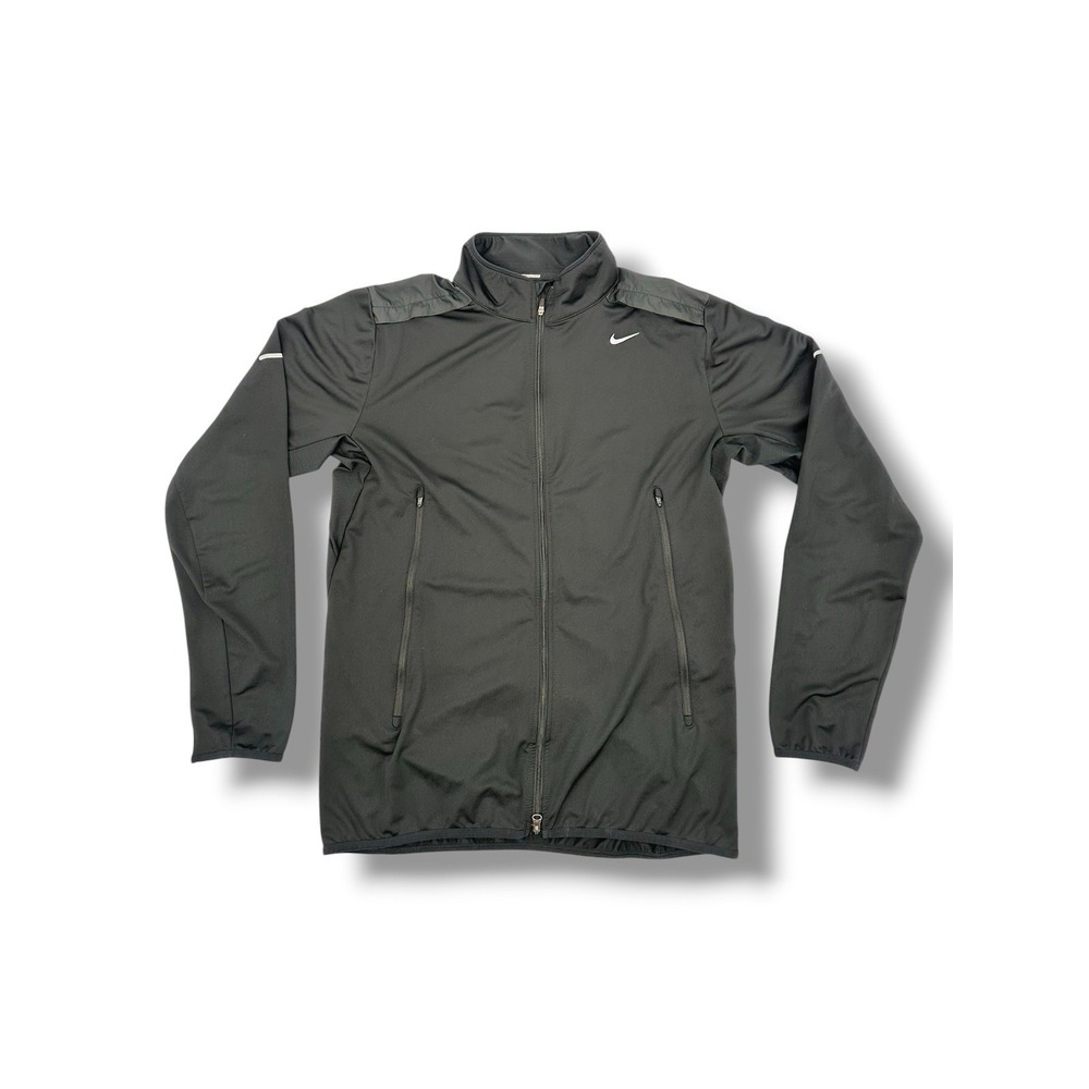 Nike Running Jacket Mens M Black Full Zip Track Lightweight Gym Training Vent